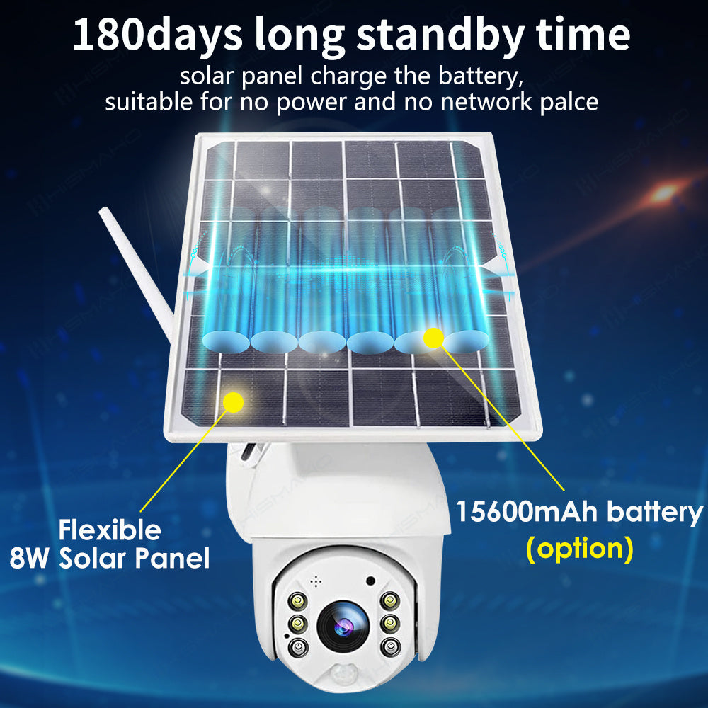 4G SIM Card Security Protection LTE Camera 1080P IP WIFI Wireless Smart Home CAM 8W Solar Panel Battery Outdoor Night Vision - iztia