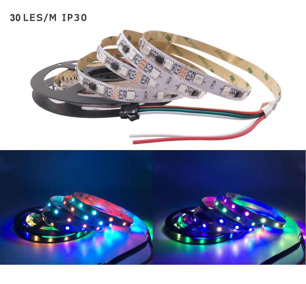 RGB 5050 Flexible Led Strip Lights SMD 12V DC - iztia