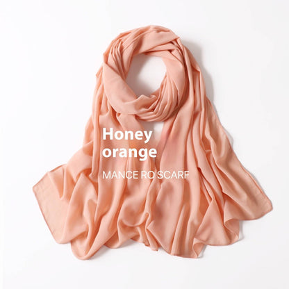 Pure Color Pearl Chiffon Scarf Headcloth Veil Chiffon Scarf - iztia