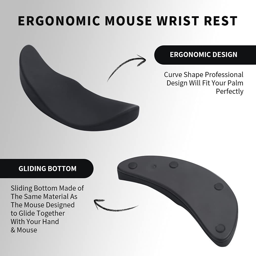 Silicon Gel Ergonomic Mouse Wrist Rest Pad - Non-Slip, Streamlined Design - iztia