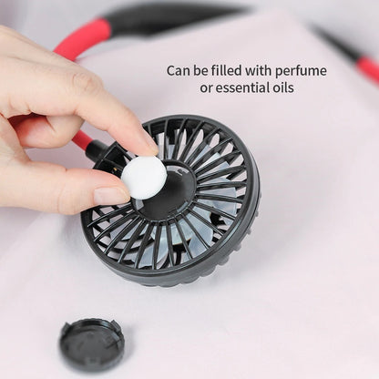 Mini Portable Hanging Neckband Fan USB Rechargeable Double Fans Air Cooler Conditioner Colorful Aroma Electric Desk Fan For Room - iztia