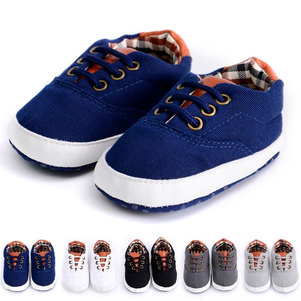 Solid color casual lace soft bottom baby canvas shoes baby shoes toddler shoes - iztia