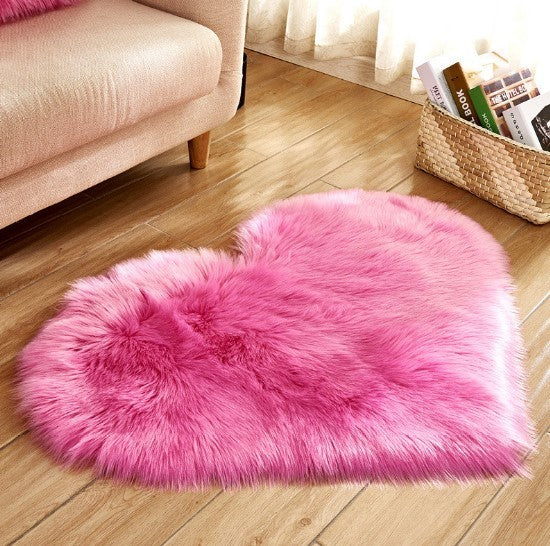 Plush Heart Shaped Carpet Non-Slip Mat Fluffy Rug Floor Mat Blanket Sofa Cushion Foot Pad Carpets For Living Room Home Decor - iztia