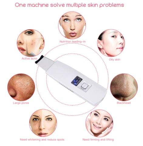 Ultrasonic Skin Scrubber Face Cleanser Blackhead Acne Removal Facial Spa Vibration Massager Ultrasound Peeling Clean Machine 394 - iztia