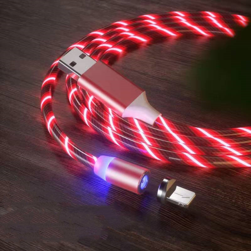 Magnetic Charging Cable Streamer Fast Charging Cable Lighting Micro USB Cable LED Magnet Charger Type-C Cable - iztia