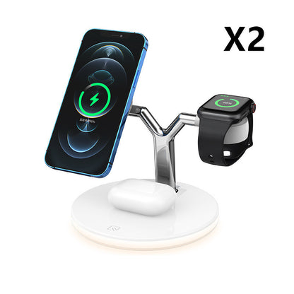 Compatible with Apple, 3 In 1 Magnetic Wireless Charger 15W Fast Charging Station For Magsafe Chargers - iztia