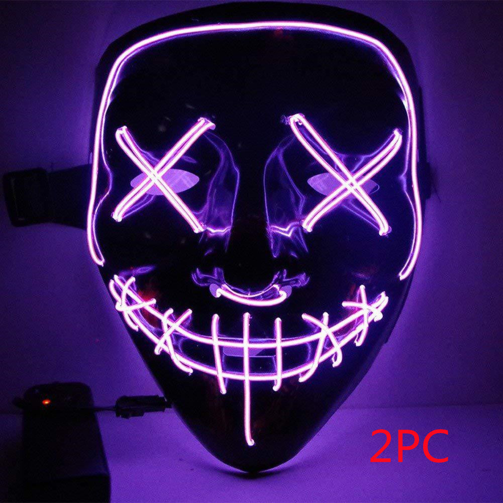 Line Up Festive Led Glitter Grimace Glow Mask - iztia