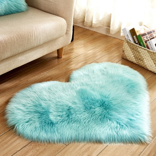 Plush Heart Shaped Carpet Non-Slip Mat Fluffy Rug Floor Mat Blanket Sofa Cushion Foot Pad Carpets For Living Room Home Decor - iztia