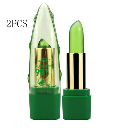 Aloe Vera Gel Color Changing Lipstick Gloss  Moisturizer Anti-drying Desalination Fine-grain Lip Blam Care - iztia