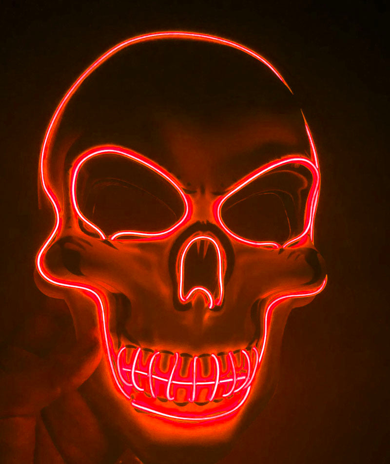 Halloween Skeleton Mask LED Glow Scary Mask - iztia