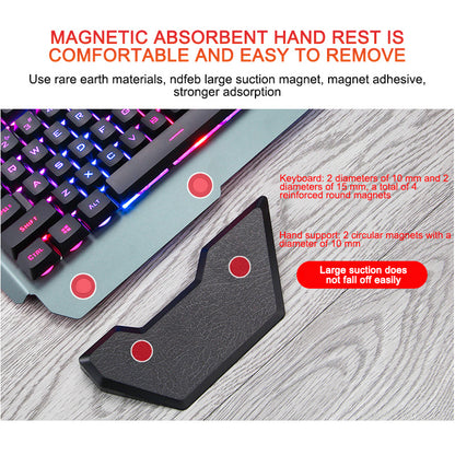 ErgonomicWired Gaming Keyboard with RGB Backlight Phone Holder - iztia