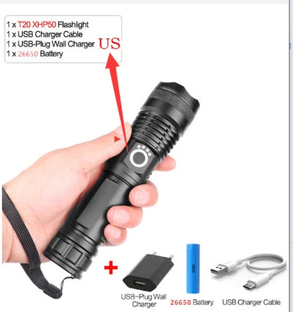 USB Charging Zoom P50 Flashlight - iztia