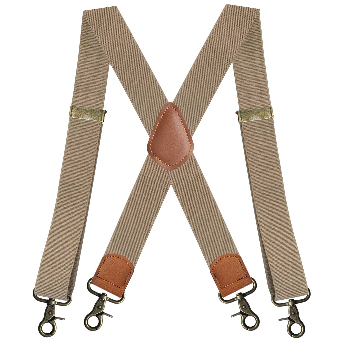 Elastic Elastic Straps X-type Suit Pants Suspenders Bronze Hook Buckle Strap Clip - iztia