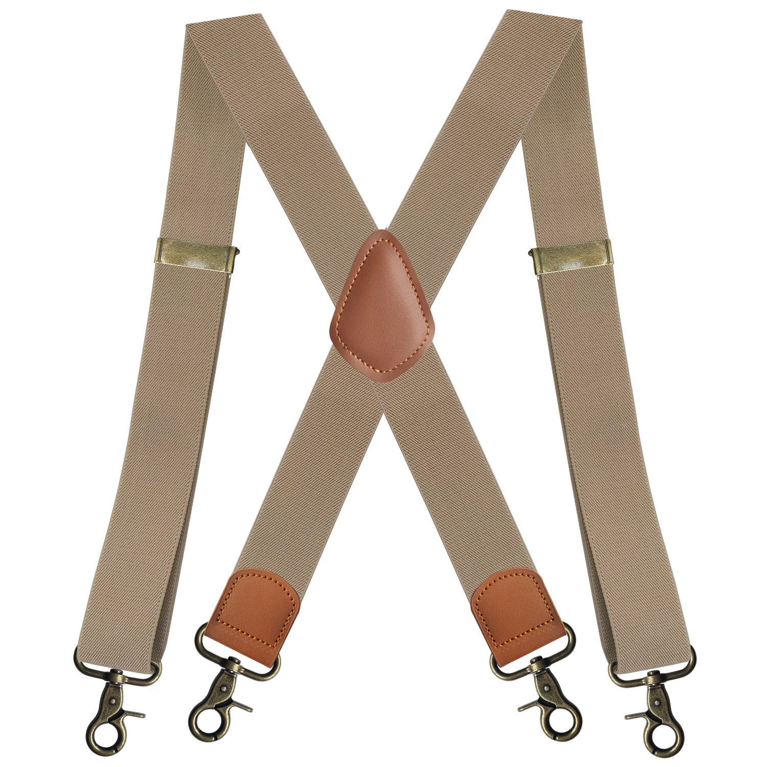 Elastic Elastic Straps X-type Suit Pants Suspenders Bronze Hook Buckle Strap Clip - iztia