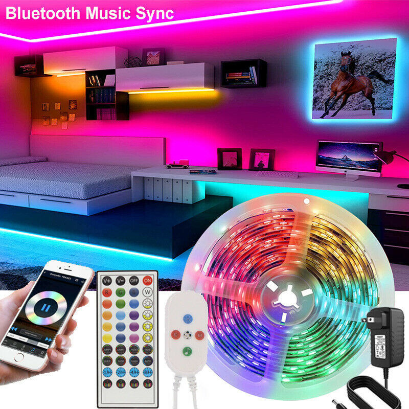 Led Strip Lights 5050 RGB Bluetooth Room Light Color Changing with Remote - iztia