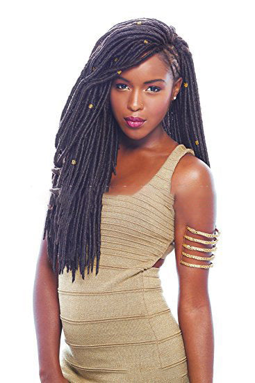 African black solid braided chemical fiber wig - iztia