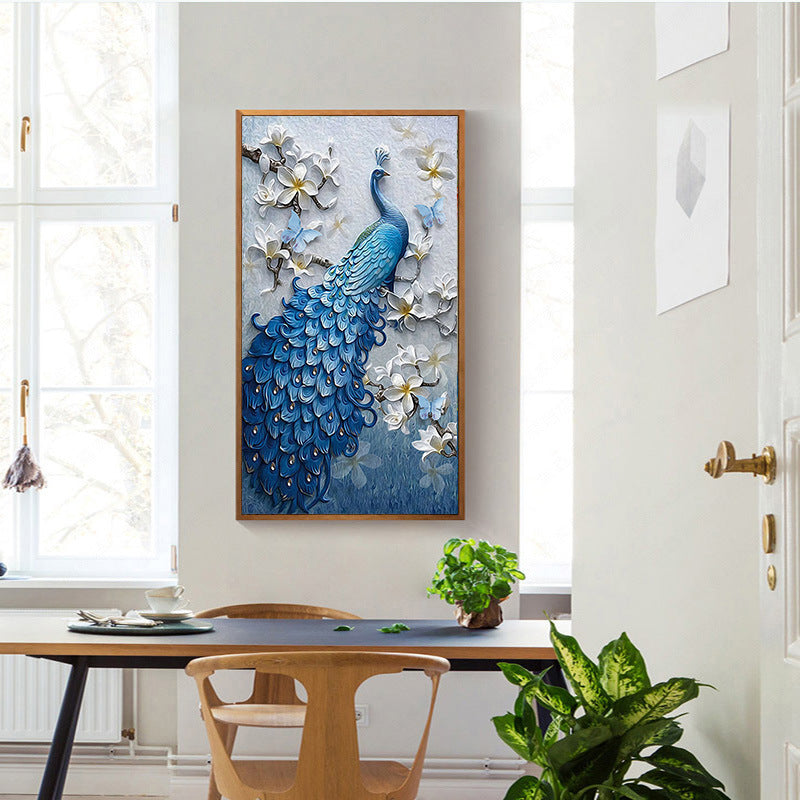 New 5d diamond painting full of peacock blue porch diamond painting - iztia