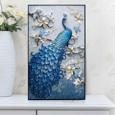 New 5d diamond painting full of peacock blue porch diamond painting - iztia