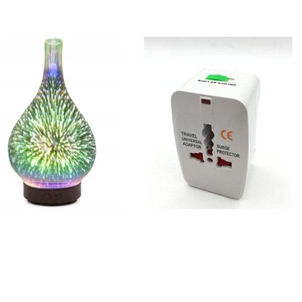 3D Glass Aroma Diffuser Colorful Lamp Humidifier Night Light - iztia