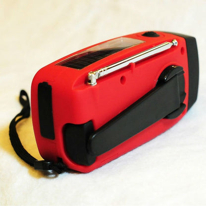 Solar hand crank USB charging radio flashlight - iztia