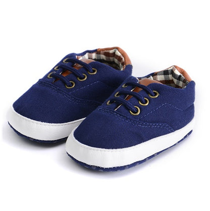 Solid color casual lace soft bottom baby canvas shoes baby shoes toddler shoes - iztia