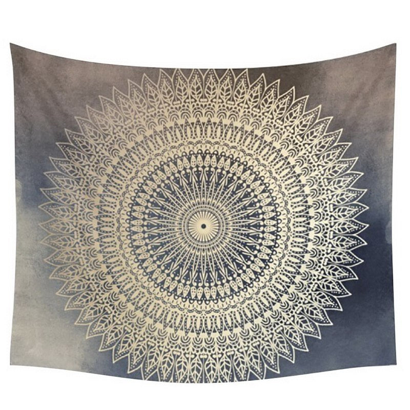 Indian Mandala Tapestry Green Blue Flower Beautiful Wall Art Tapestry 210x150cm Bedspread Beach Towel Yoga Blanket Table Cloth - iztia