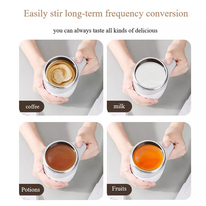 Rechargeable Model Automatic Stirring Cup Coffee Cup High Value Electric Stirring Cup Lazy Milkshake Rotating Magnetic Water Cup - iztia