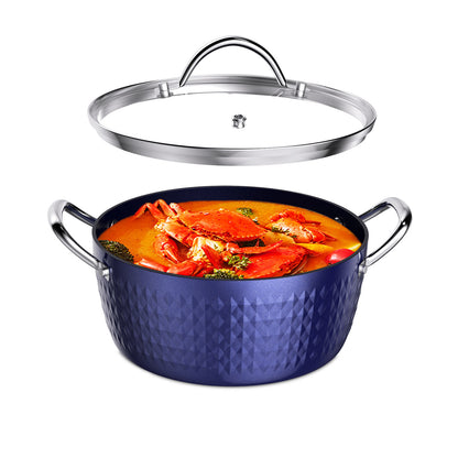 Casserole Dish, Induction Saucepan With Lid, 24cm 2.2L Stock Pots Non Stick Saucepan, Aluminum Ceramic Coating Cooking Pot Free, Suitable For All Hobs Types,  Amazon Banned - iztia