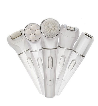 5 in 1 Multi-Functional Portable Face and body Skin Care Electric Massager Scrubber with Facial Latex Brush - iztia