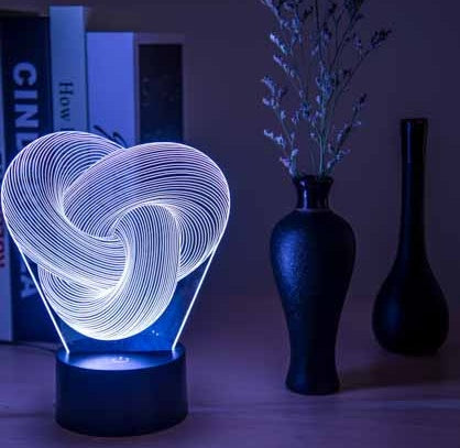 Twist Abstract LED 3D Night Light Touch Colorful Acrylic 3D Table Lamp Decoration Lighting Baby Sleeping Mood Lamp Best Gift - iztia