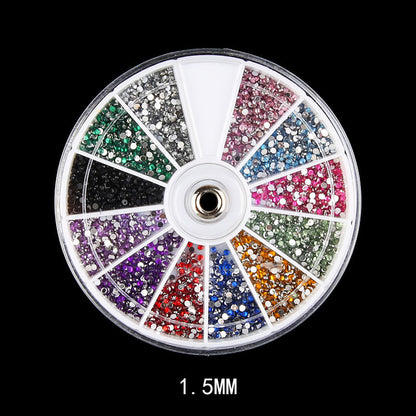 Diamond fake nails domestic rhinestones 12 colors - iztia