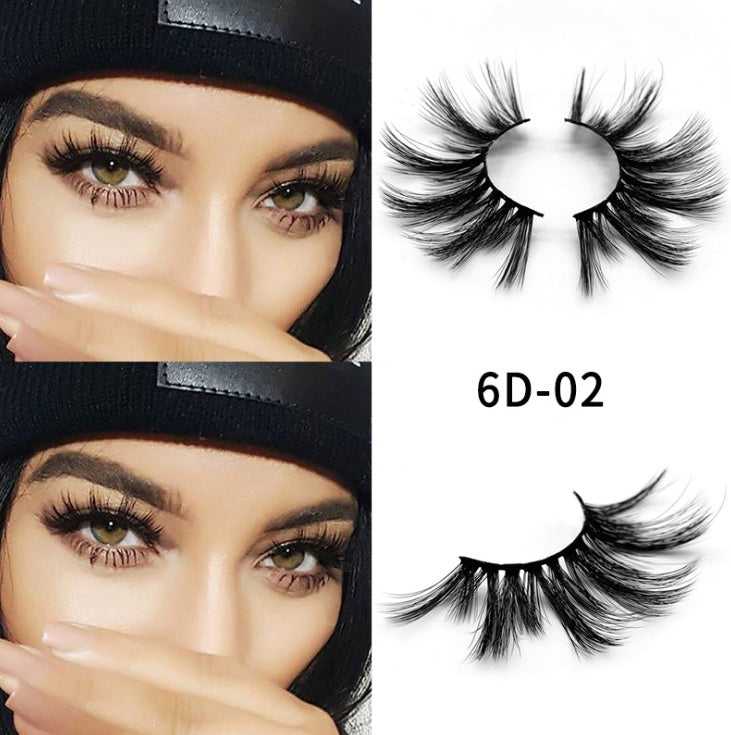 Nethong 25mm mink false eye lashes 6D three-dimensional messy cross-eye lashes Europe and the United States cross-border for eye lashes - iztia