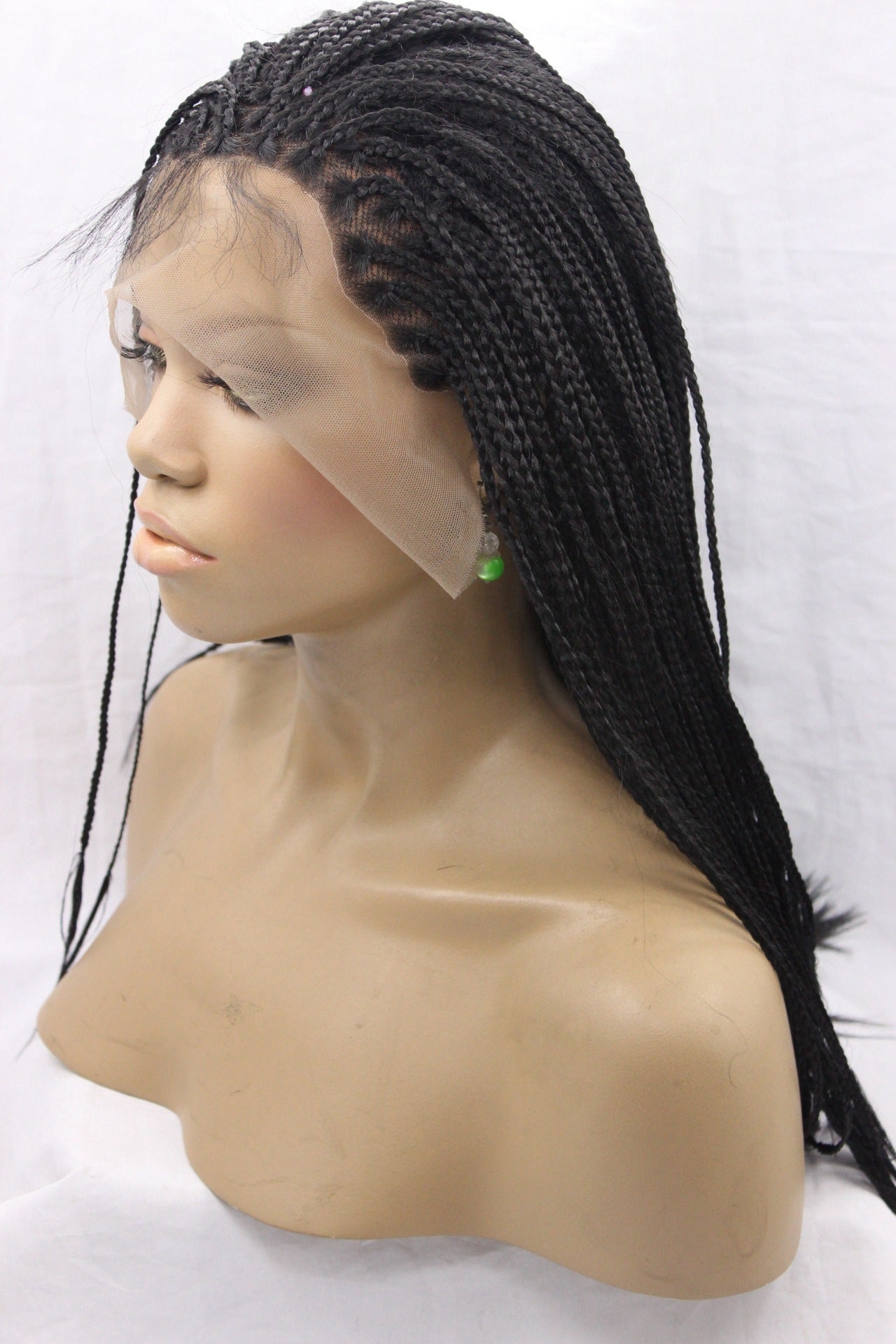 European and American black scorpion hair, front lace chemical fiber wig headgear, three wigs - iztia