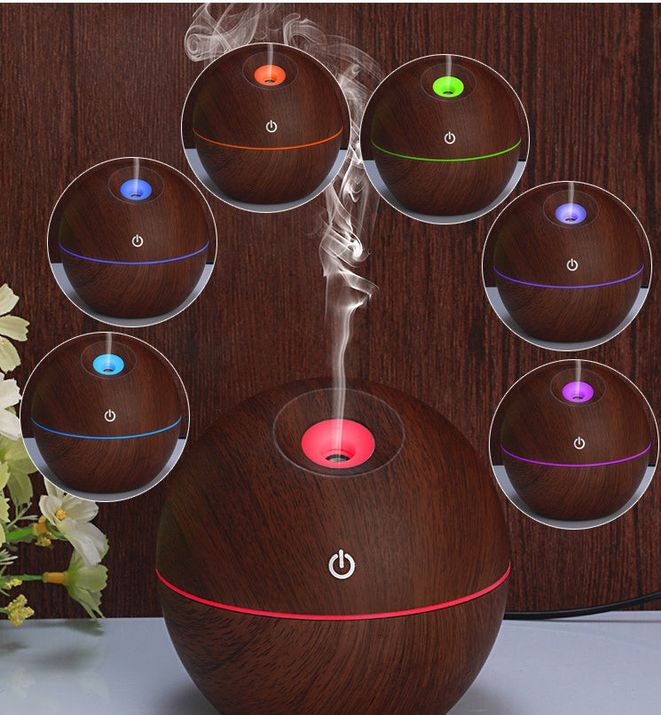 USB Aroma Essential Oil Ultrasonic Cold Steam Diffuser Air Humidifier Purifier 7 Color Change LED Night Light for Home Office - iztia