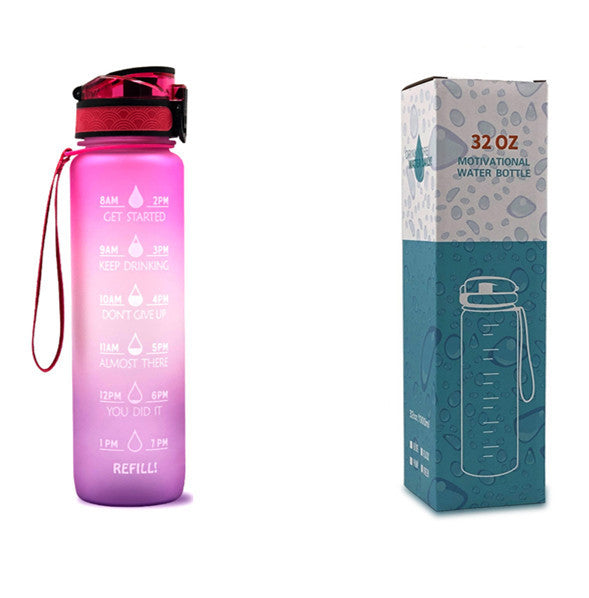 1L Tritan Water Bottle With Time Marker Bounce Cover Motivational Water Bottle Cycling Leakproof Cup For Sports Fitness Bottles - iztia