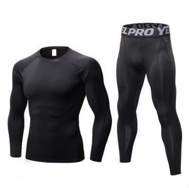 Men's Fitness Running Compression Training Suit Tights Long-sleeved Shirt Pants Leggings Sports Suit Fitness Sportswear - iztia