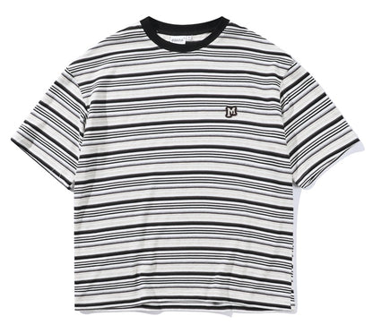 Men's Striped Loose Artistic Youth Fresh T-shirt - iztia