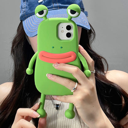 Funny Silicone 3D Frog Phone Case For IPhone 14 13 11 12 Pro Max XS XR X 7 8 Plus SE Cartoon Cute Shockproof Bumper Cover - iztia