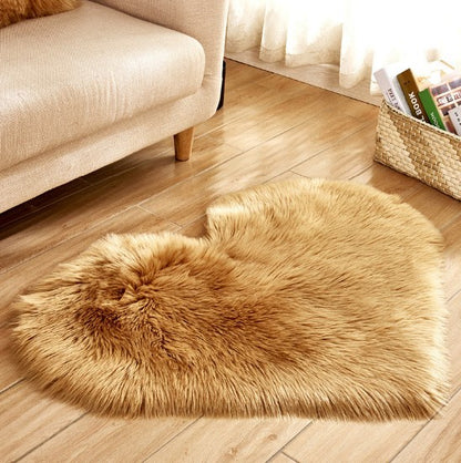 Plush Heart Shaped Carpet Non-Slip Mat Fluffy Rug Floor Mat Blanket Sofa Cushion Foot Pad Carpets For Living Room Home Decor - iztia