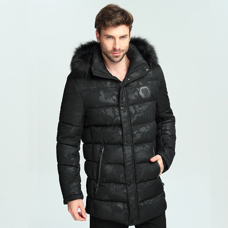 Men's Short Thickened Winter Outdoor Cotton-padded Clothing British Fur Collar Coat - iztia