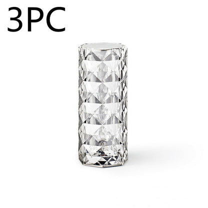 Nordic Crystal Lamp USB Table Lamps Bedroom Touch Dimming Atmosphere Diamond Night Light Rose Projector Lamp Decor - iztia