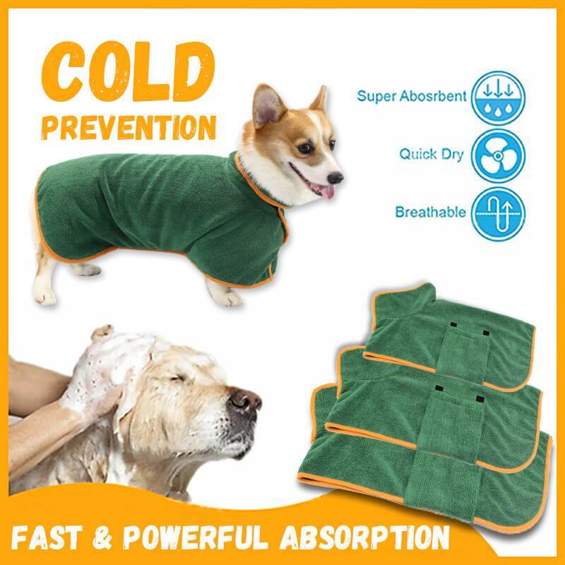 Absorbent Pet Bathrobe With Waist-wrapped Microfiber - iztia