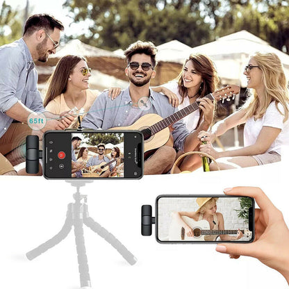 Lavalier Mini Microphone Wireless Audio Video Recording With Phone Charging  Wireless Lavalier Microphone Broadcast Lapel Microphones Set Short Video Recording Chargeable Handheld Microphone  - iztia