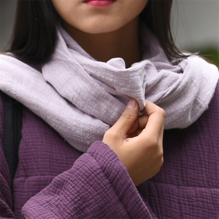 Women's Cotton And Linen Zen Retro Simple Scarf - iztia