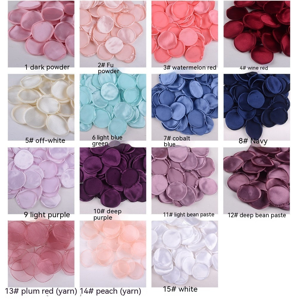 4cm Silk Rose Burnt Edge Petals Wedding Glowing Cream Powder Laminate - iztia