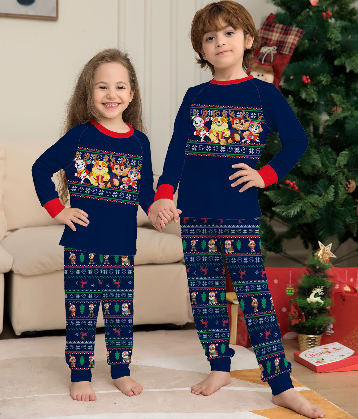 Matching Family Christmas Deer Pajamas Xmas Pjs Women Men Plaid Clothes Holiday Sleepwear - iztia