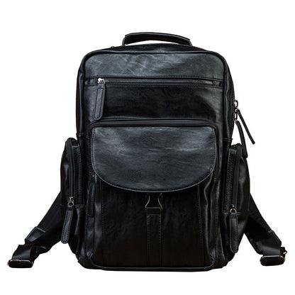 Casual Cowhide Large Capacity Backpack Men's Dermal Leather Men's Backpack Schoolbag Fashion - iztia