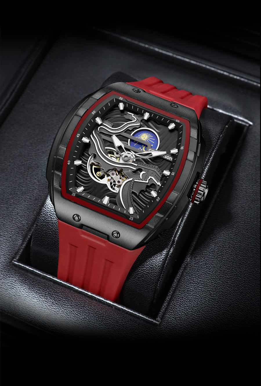 Men's Hollow Automatic Watch Luminous Waterproof Mechanical Watch - iztia