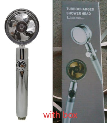 Shower Head Water Saving Flow 360 Degrees Rotating With Small Fan ABS Rain High Pressure Spray Nozzle Bathroom Accessories - iztia