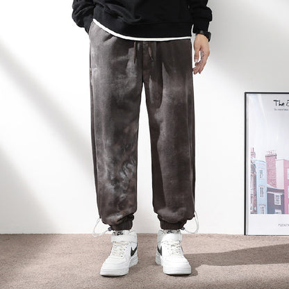 Elastic Waist Drawstring Ankle-tied Sweatpants Men - iztia